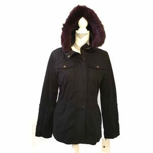 UGG CONVERTIBLE FIELD PARKA -SHERPA LINED -BLACK / BURGUNDY -WOMEN SIZE M -NWT